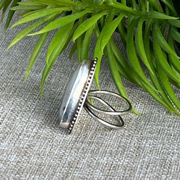 Botswana Agate Sterling Silver‎ Ring Size 7 Handmade NEW Split Shank .925 SS - Picture 2 of 4